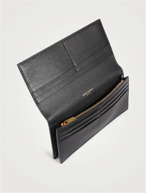 ysl tiny monogram continental wallet in grained leather|continental wallet in grain de poudre leather .